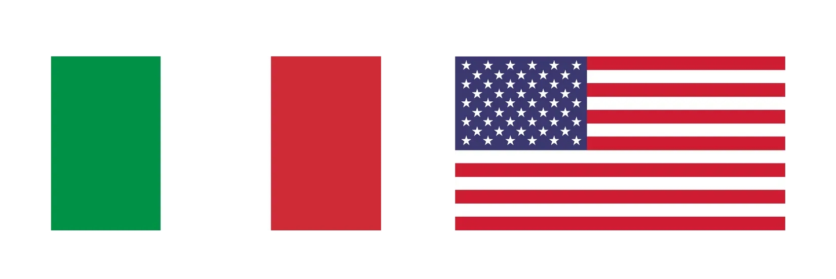 Italian and American flags side by side